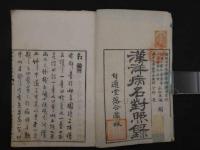 8 漢洋病名対照録　落合泰蔵/編著・出版　明治１７年第２版　１冊　漢方　和本　古文書