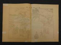 1　【真作】楠公銅像之図　綱島亀吉　明治35年　石版色刷　約31.5×46cm