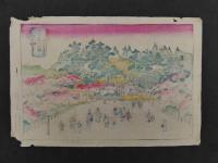 伊勢名所　内宮五十鈴川之図　外宮北御門之図　喜多御豊景画　　木版彩色刷　約25.5×38cm　2枚