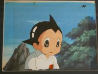 ８　7　鉄腕アトムセル画　背景画あり　マット内約24×32cm　額入