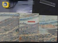 ８　7　真作　再改横浜風景　五雲亭貞秀画　木版彩色刷1枚約38×25.5cm　6枚続の内2・3・4番目の三枚　木版画　錦絵