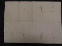 ８　7　俳諧刷物　摺物　絵師不明　梅と牛舎　木版彩色刷　約18×52cm　木版画　古文書