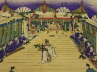 2  9　伊勢御神楽之図　木版画彩色刷