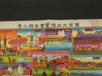 ８　5　東京大正博覧会各館之景　石版色刷　約38.5×54cm　石版画　上野公園