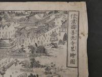 ８　5　信濃国善光寺略絵図　渓斎英泉画　蔦屋伴五郎　木版刷　約38×59cm
