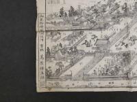 ８　5　信濃国善光寺略絵図　渓斎英泉画　蔦屋伴五郎　木版刷　約38×59cm