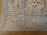 5　9　浪華古図　康正年に図にしたものを文化15年に写しています。　紙本着色　約55×82㎝