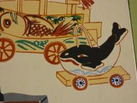 5　版画色紙　外国のおもちゃと日本郷土玩具集　舟のおもちゃ　彩色木版刷り　１枚