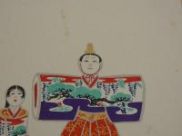 5　版画色紙　外国のおもちゃと日本郷土玩具集　彩色木版刷り　１枚