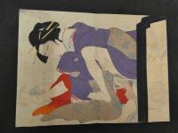 2  ８　春画　閨乃友 (仮) 　明治大正期　木版彩色刷　12図　1帖
