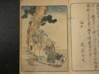 6 ４　柳川画帖　柳川重心画　美濃屋伊六　木版2色刷　絵本・和本・古文書
