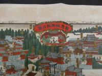 5　5　日光山両社真図　宮部印刷紙　明治期　石版色刷　約34.5×44.5㎝