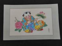 ４　5　中国天津楊柳青年画　五成号虎画荘　木版彩色画　約24×37cm　12枚