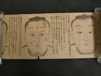 7　5　観相術絵巻（仮）　紙本着色　観相20図　約18×385cm