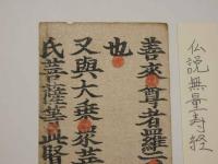5　5　経切　仏説無量寿経　江戸時代版　約22×7.5㎝　1~17字　4行