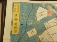 ６　5　江戸切絵図　芝三田二本榎　高輪辺地図　景山致恭　尾張屋清七　木版彩色刷　約３６×７４㎝