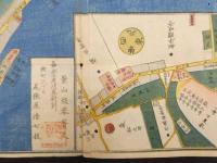 ６　5　江戸切絵図　芝三田二本榎　高輪辺地図　景山致恭　尾張屋清七　木版彩色刷　約３６×７４㎝