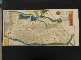 ６　5　江戸切絵図　飯田町　駿河台　小川町絵図　景山致恭　尾張屋清七　木版彩色刷　約３６×７４㎝