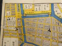 ６　5　江戸切絵図　築地八丁掘　日本橋南之図　景山致恭　尾張屋清七　木版彩色刷　約５０×５２㎝