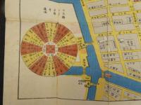 5　5　江戸切絵図　日本橋北内神田両国　濱町明細絵図　福住清志知図之尾張屋清七　木版彩色刷　約64×72㎝