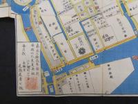 5　5　江戸切絵図　日本橋北内神田両国　濱町明細絵図　福住清志知図之尾張屋清七　木版彩色刷　約64×72㎝