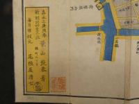 5　5　江戸切絵図　神田　濱町　日本橋北之図　景山致恭　尾張屋清七　木版彩色刷　約50×53㎝
