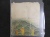 2  ４　古地図　山形県西村山郡　河北町西里村　絵図　南に真光寺　江戸末期頃写