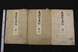 2  ８　文濤習画帖　木版彩色刷　巻1~3　3帖