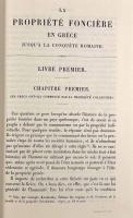 【フランス語洋書】La Propriété Foncière en Grèce Jusqu'à la Conquête Romaine（ローマ征服までのギリシャの土地所有権）