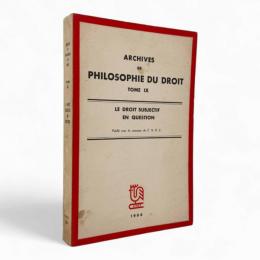 【フランス語洋書】Le droit subjectif en question〈Archives de philosophie du droit〉（主観的権利を問う）