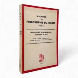 【フランス語洋書】Philosophes d'aujourd'hui en présence du droit〈Archives de philosophie du droit〉（現代哲学者と法との対話）