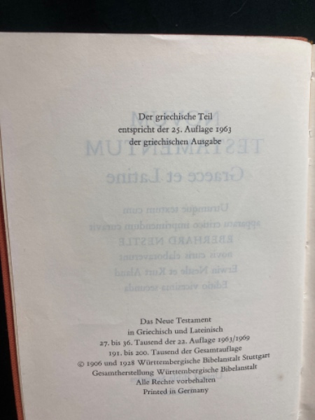 NOVUM TESTAMENTUM :Graece et Latine | ¥4,000 - 日本の古本屋 / 日本
