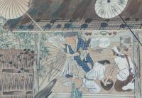 傘師図　複製木版画