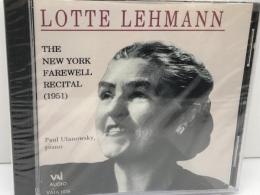未開封CD　ロッテ・レーマン（Lotte Lehmann）　The New York Farewell Recital1951　VAI Audio盤
