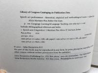 Speech Act Performance: Theoretical, Empirical and Methodological Issues 　 John Benjamins Pub Co Martinez-Flor, Alicia