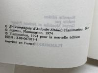 　アントナン・アルトーとともに　ジャック・プレヴェル  En compagnie d'Antonin Artaud　フランス語　flammarion　