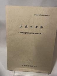 兵庫県文化財調査報告書第27冊  大森谷遺跡  - 淡路縦貫道関係埋蔵文化財調査報告書  Ⅰ-  1985.3  兵庫県教育委員会
