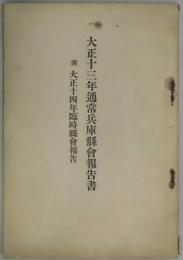 大正十三年通常兵庫県會報告書　附十四年臨時報告