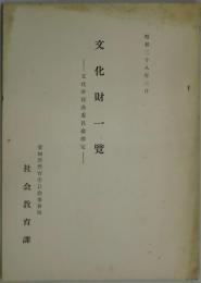 文化財一覧　文化財保護委員会指定