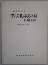 昭和５２年度　アイヌ民俗文化財（有形民俗文化財２）