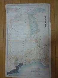 神戸市水道全図　1/80000  ※明治44年11月着工の拡張工事が大正10年３月竣工し刊行
