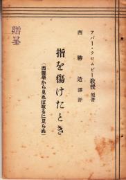 指を傷けたとき(西医学から見れば取るに足らぬ)