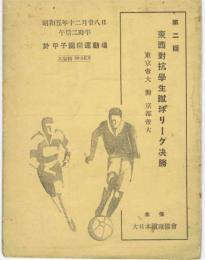 第二回　東西対抗学生蹴球リーグ決勝　
東大　対　京大　(プログラム)