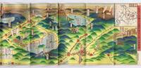 国立公園　阿寒案内図　　書簡図絵