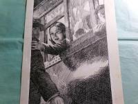 花輪和一挿絵画稿「鮎川哲也『黒いトランク』⑭」1枚