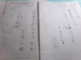 立原正秋草稿 「流れのさなかで　第一回 第一章　寒蝉　1-3」22枚＋印刷所への指示書1枚