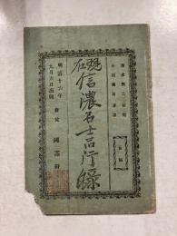 現在信濃名士品行録　（初編）