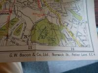 BACON'S  RUBY  MAP  of  LONDON  & SUBURBS 
WITH  INDEX AND STRANGER'S GUIDE