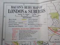 BACON'S  RUBY  MAP  of  LONDON  & SUBURBS 
WITH  INDEX AND STRANGER'S GUIDE