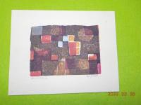 多色刷木版画　「日暮の詩」